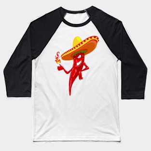 Spicy Red Hot Chili Pepper Baseball T-Shirt